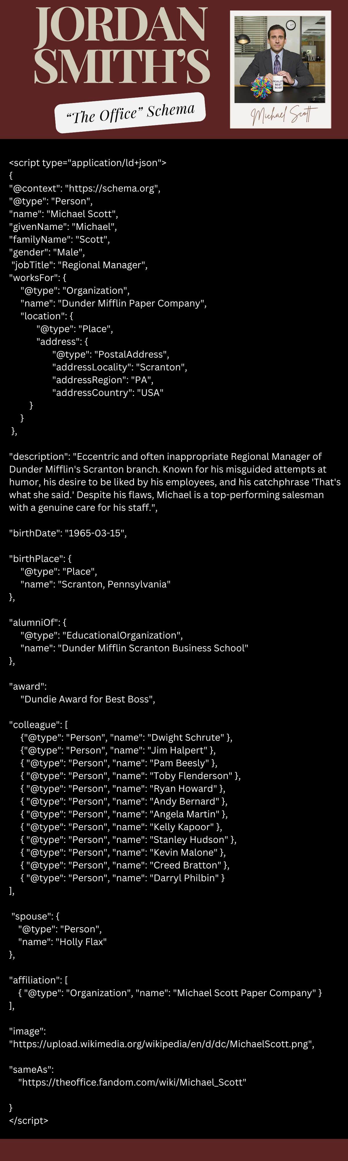 Michael Scott Schema by Jordan Smith