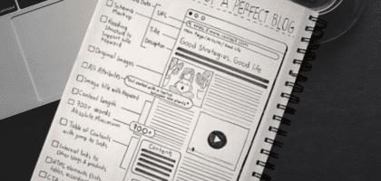 notepad containing the anatomy to a perfect blog post